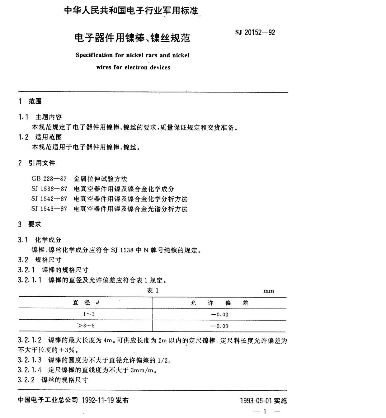 電子器件用鎳棒鎳絲國軍標規(guī)范SJ20152-92 nn_頁面_1.jpg